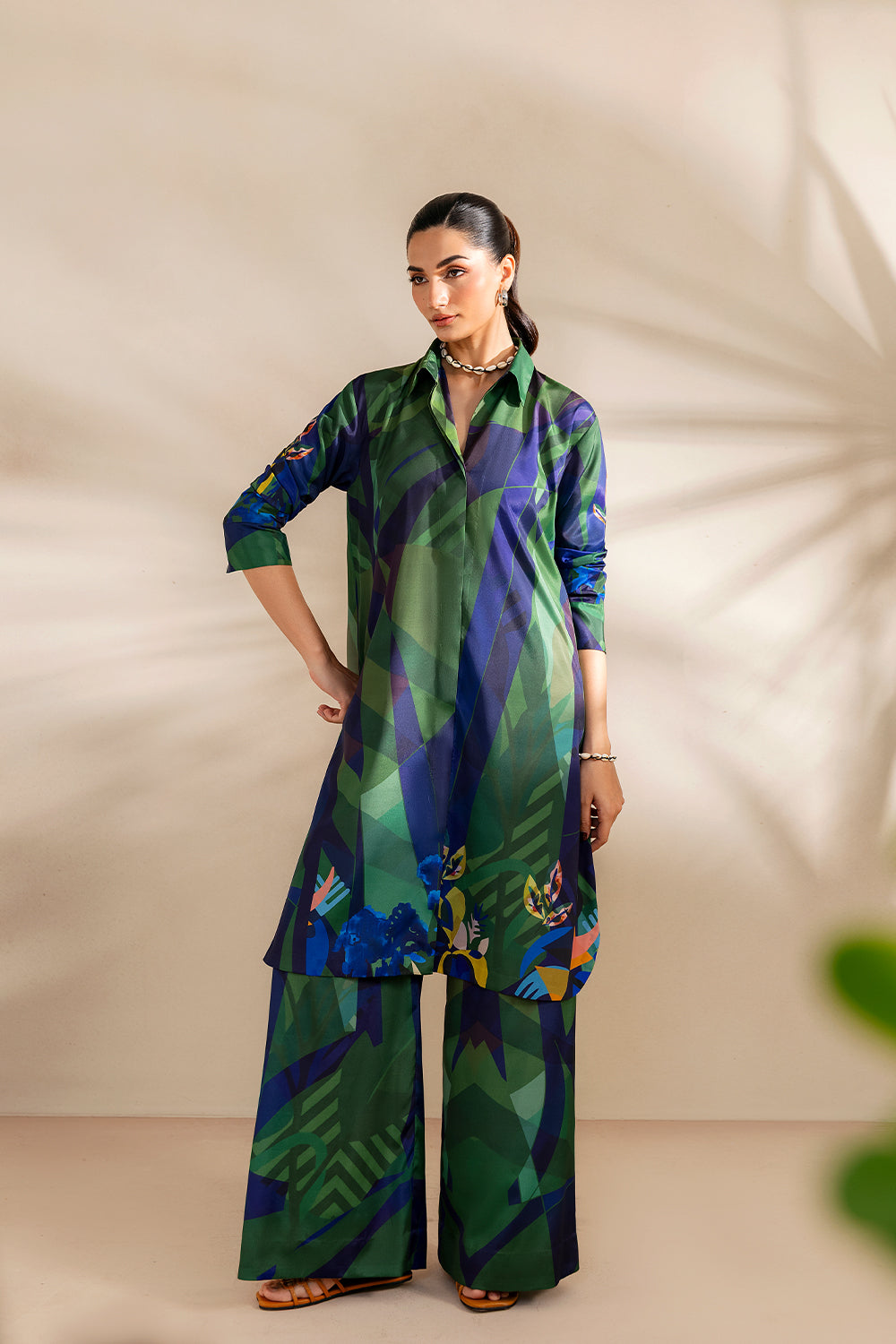 Saira Rizwan | Silk Coords 25 | SHORELINE SERENADE - SRSP-25-08 - Pakistani Designer Dress - by Saira Rizwan - Type : Ladies Clothes - 100% Original at Saira Sultan