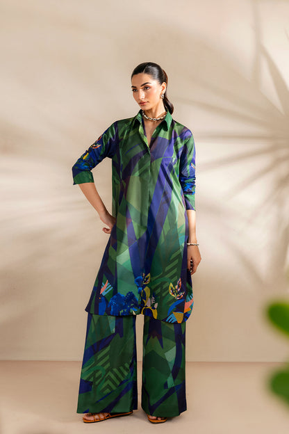 Saira Rizwan | Silk Coords 25 | SHORELINE SERENADE - SRSP-25-08 - Pakistani Designer Dress - by Saira Rizwan - Type : Ladies Clothes - 100% Original at Saira Sultan