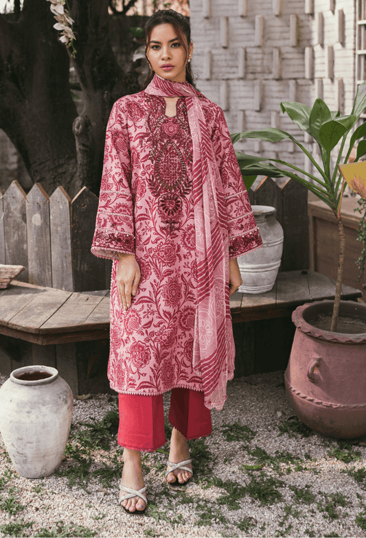 Humdum | Gardenia Lawn | D010 - Pakistani Designer Dress - by HumDum | Type: Luxury - 100% Original at Saira Sultan
