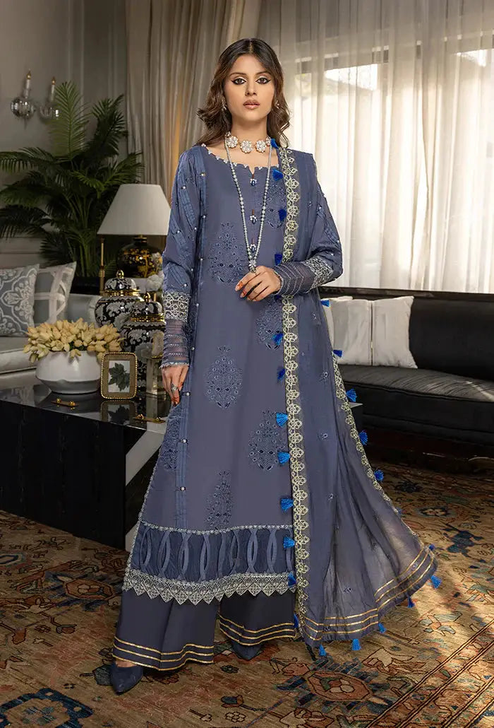 Humdum | Charlotte Chikankari Lawn | D02 - Pakistani Designer Dress - by HumDum | Type: Luxury - 100% Original at Saira Sultan