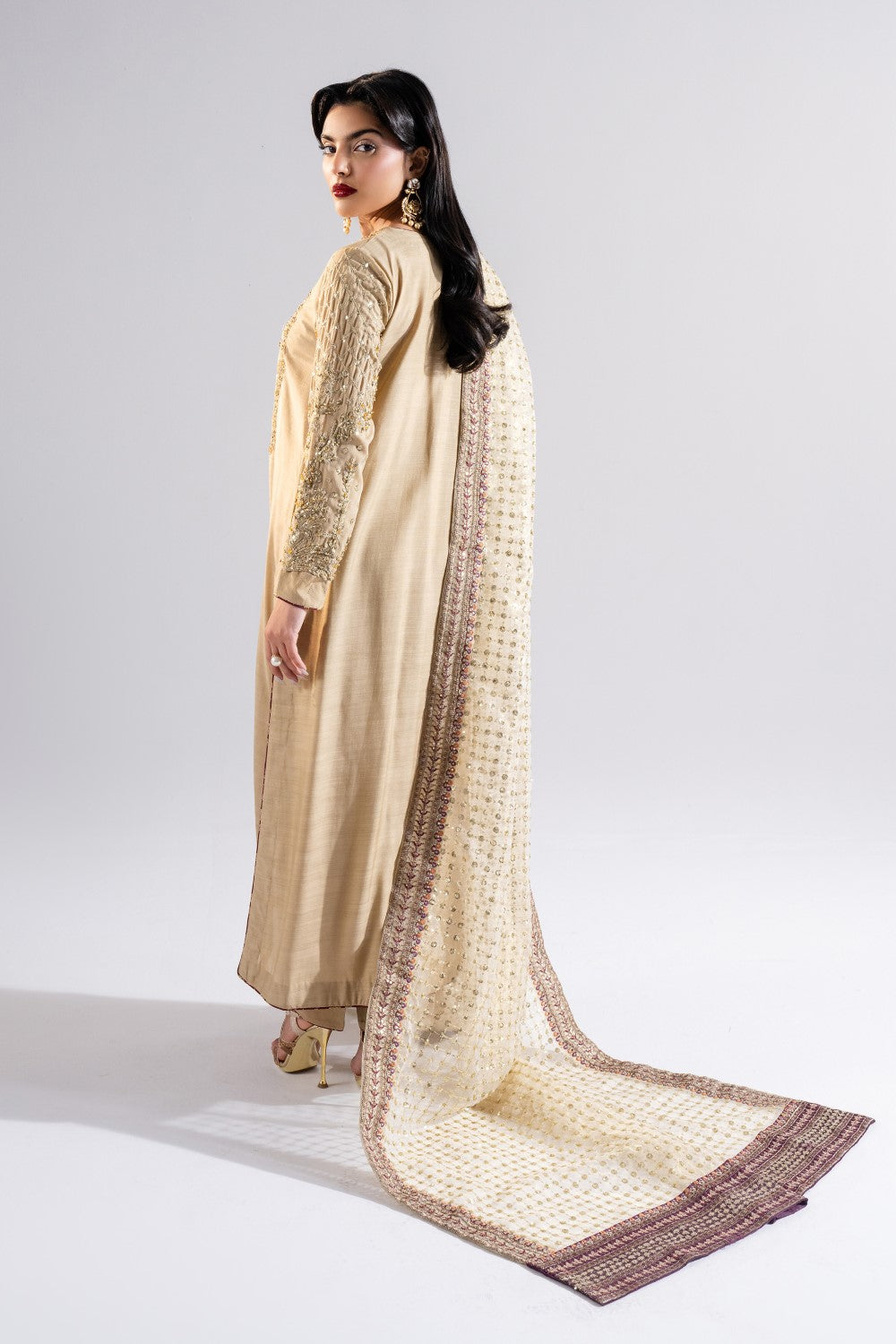 Maryum N Maria | Luna Formals | ZURI M Dull Gold Viscose Cotton