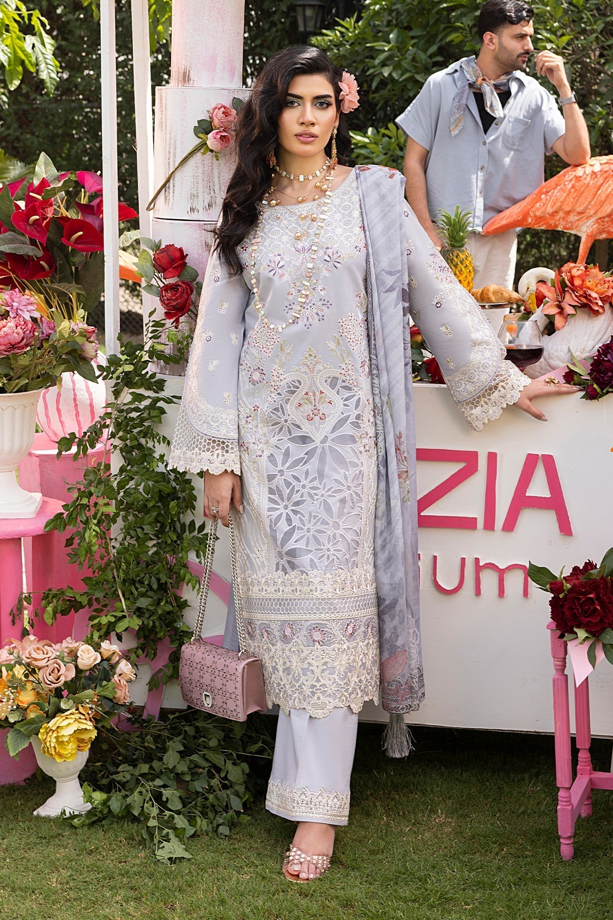 Imrozia Premium | Rang e Bahar | IP-133 EAHAAL XS Lilac Gray Cotton