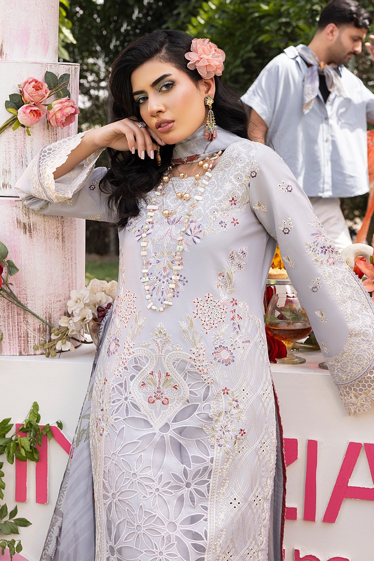 Imrozia Premium | Rang e Bahar | IP-133 EAHAAL M Lilac Gray Cotton