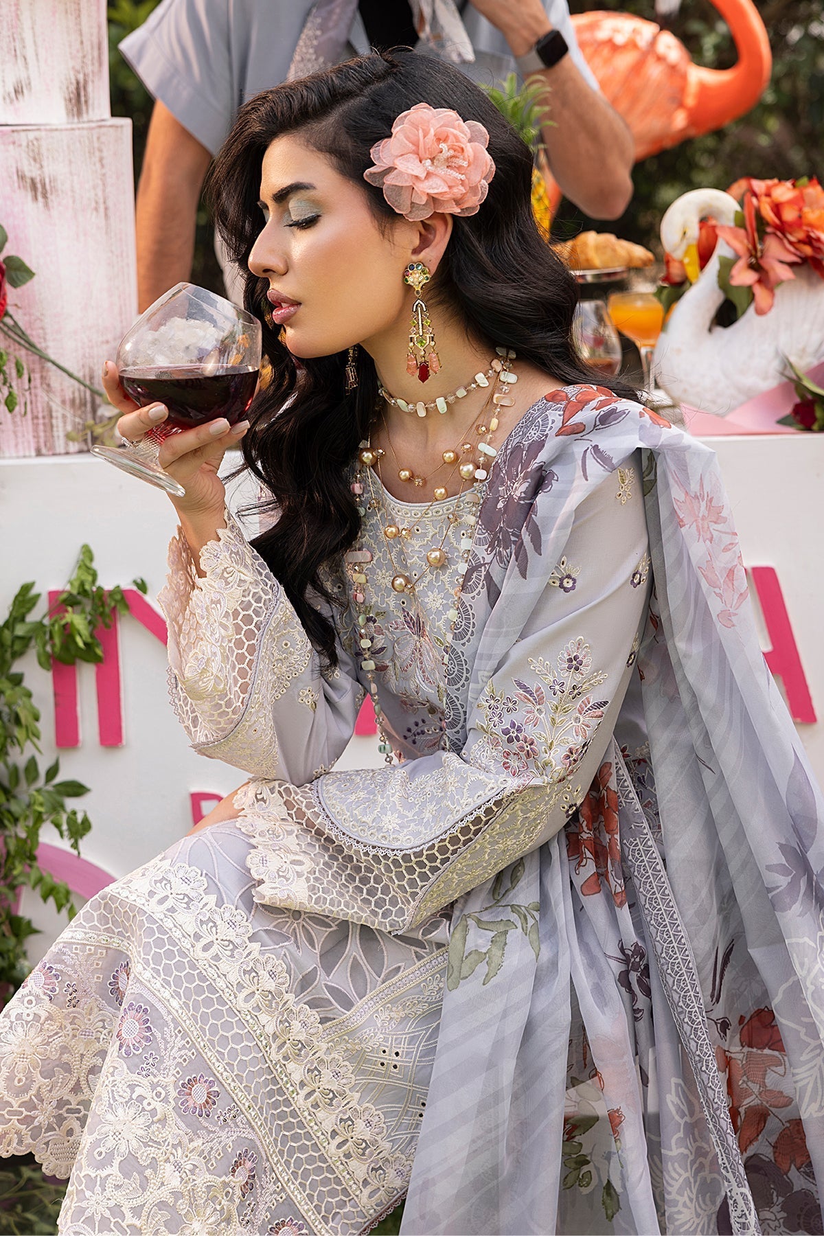 Imrozia Premium | Rang e Bahar | IP-133 EAHAAL L Lilac Gray Cotton