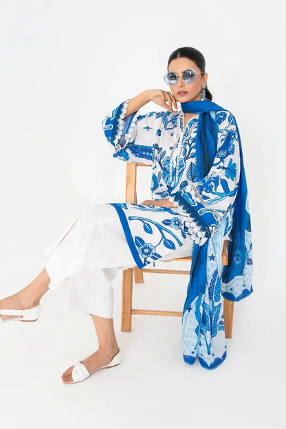 Ittehad | Printed Lawn 24 | IP3P10-3PS-BLU - Pakistani Designer Dress - by Ittehad | Type: Casuals - 100% Original at Saira Sultan