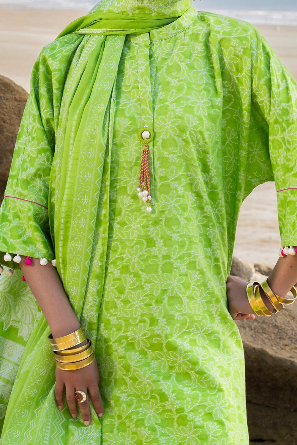 Gul Ahmed | Taara 25 | JD-42009 XL Forest Green Jacquard
