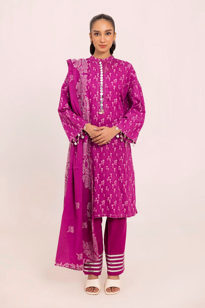 Gul Ahmed | Taara 25 |JD-42010 XS Magenta Jacquard