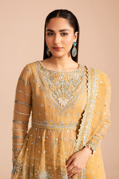Maryum N Maria | Zircon Formals | JAHANANA - MS40074 L Dust Yellow Organza