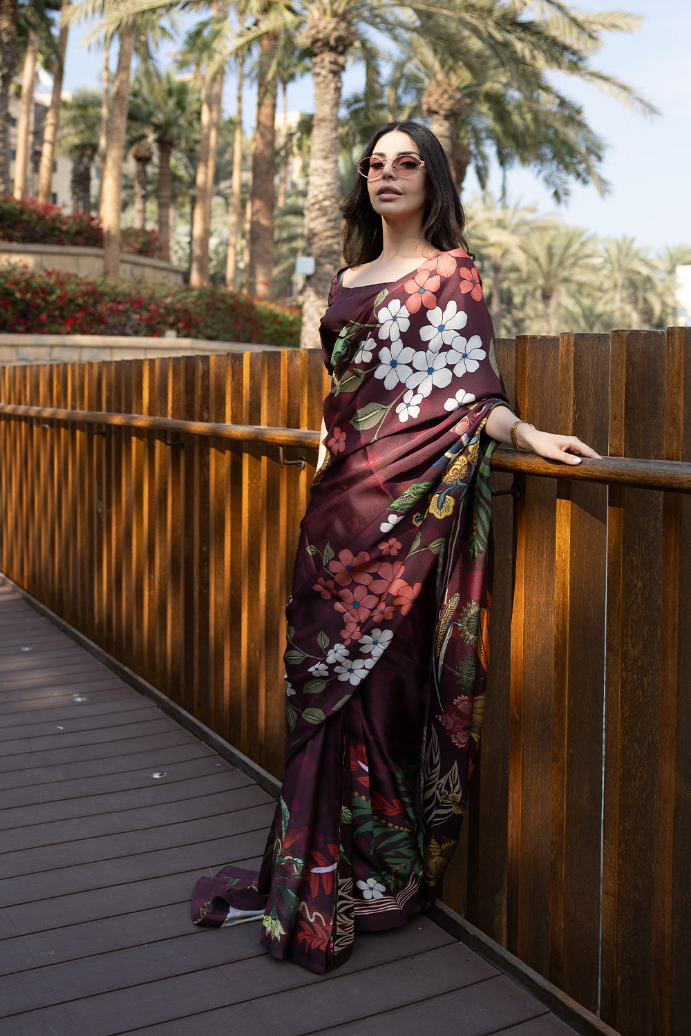 Saira Rizwan | Resort Collection 25 | ARICA-SRRC07-25 XS Burgundy Charmeuse Silk
