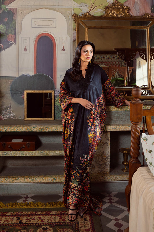 Saira Rizwan | Dahini Silk Pret | REEF -SRLP05-25 XS Black Silk
