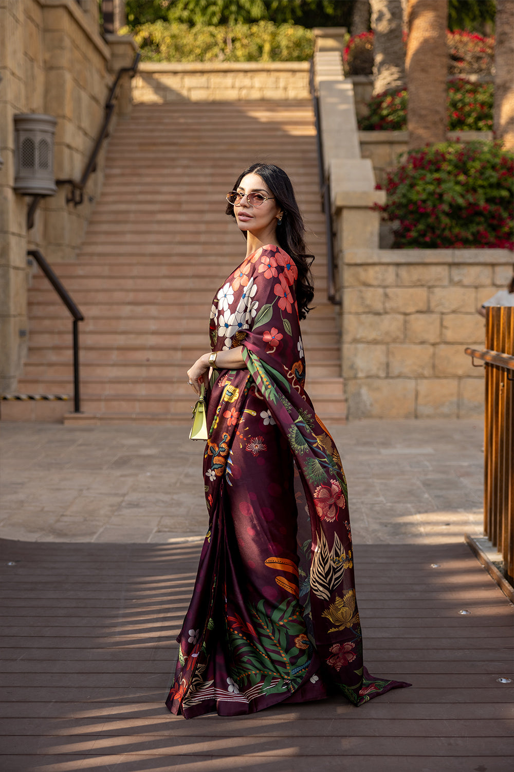 Saira Rizwan | Resort Collection 25 | ARICA-SRRC07-25 M Burgundy Charmeuse Silk