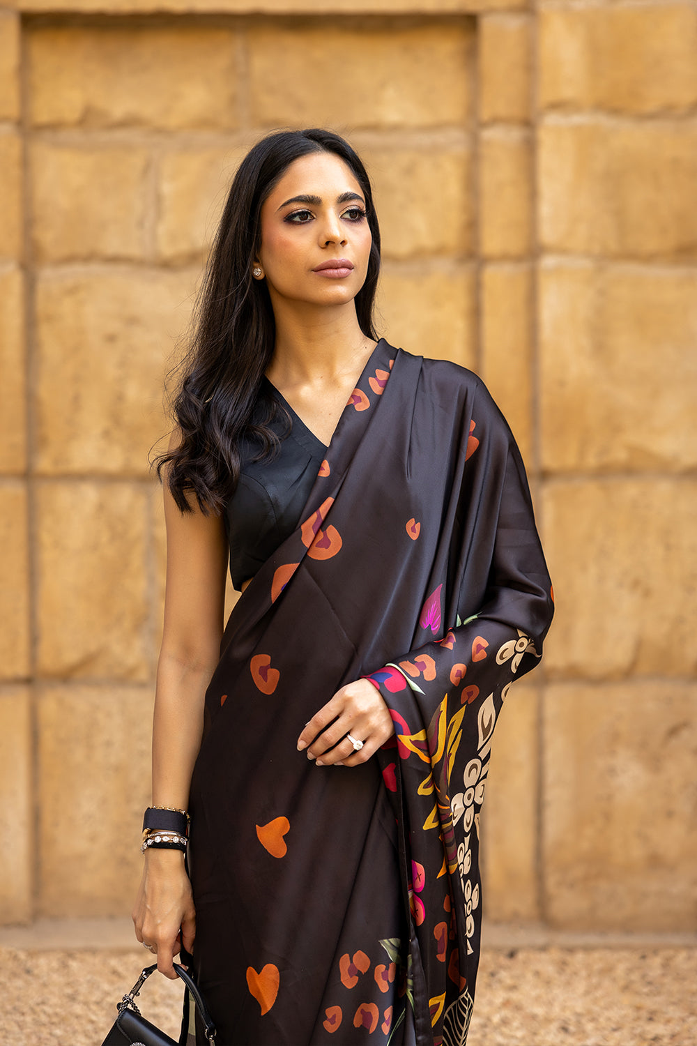 Saira Rizwan | Resort Collection 25 | VIOLA-SRRC06-25 M Black Charmeuse Silk