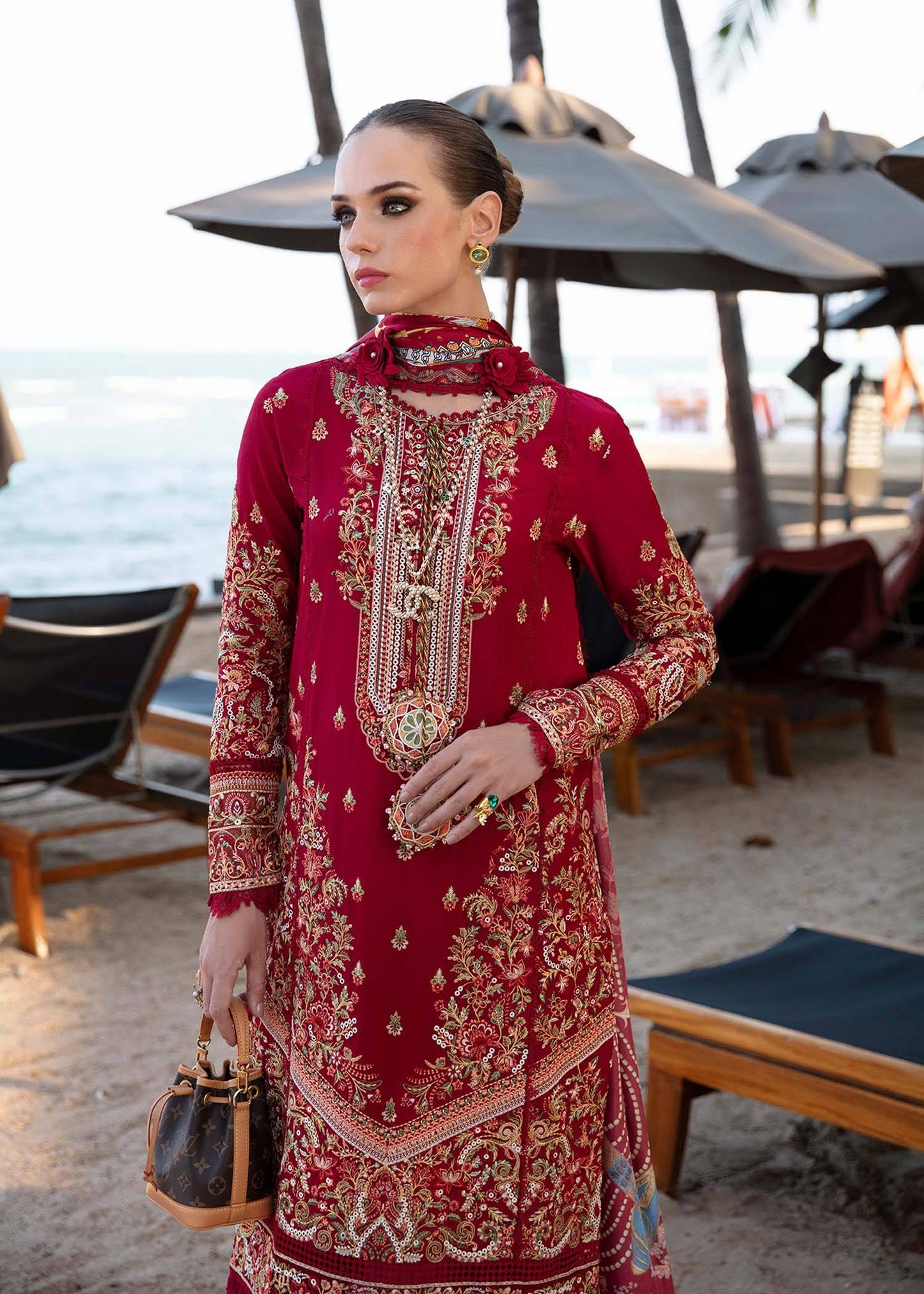 Kanwal Malik | Sareen Luxury Lawn 24 | Rose - Pakistani Designer Dress - by Kanwal Malik | Type: Luxury - 100% Original at Saira Sultan