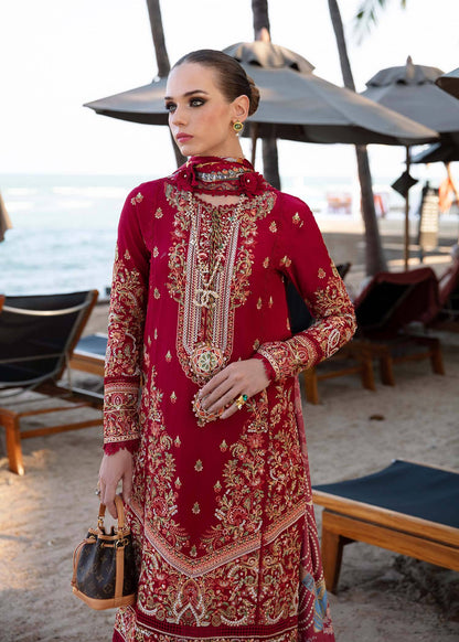 Kanwal Malik | Sareen Luxury Lawn 24 | Rose - Pakistani Designer Dress - by Kanwal Malik | Type: Luxury - 100% Original at Saira Sultan