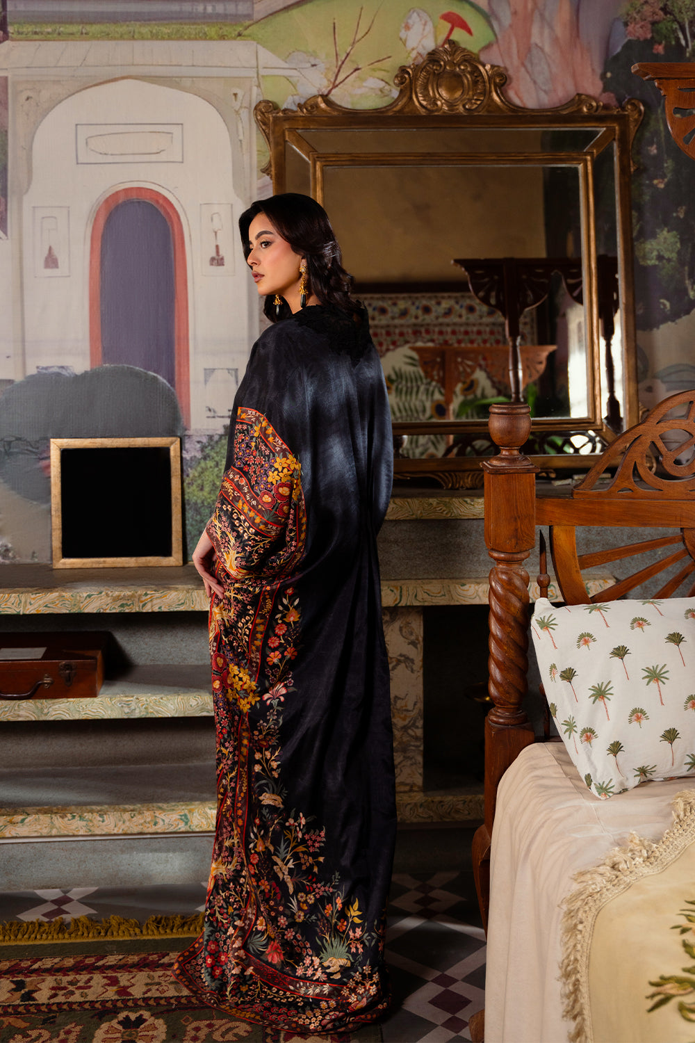 Saira Rizwan | Dahini Silk Pret | REEF -SRLP05-25 S Black Silk