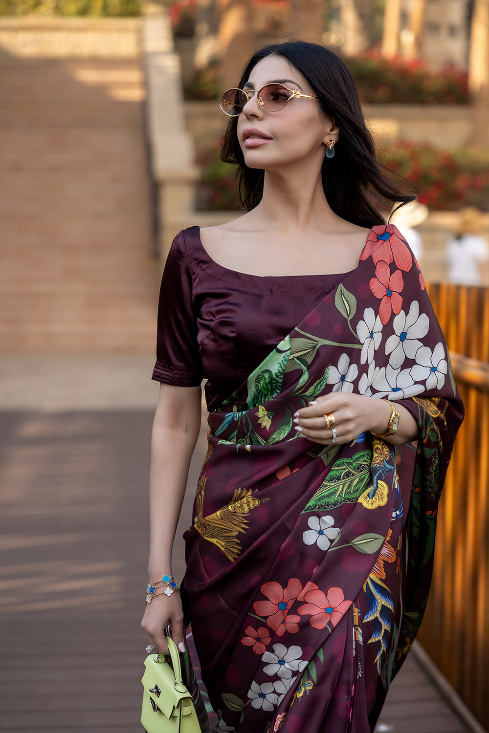 Saira Rizwan | Resort Collection 25 | ARICA-SRRC07-25 L Burgundy Charmeuse Silk
