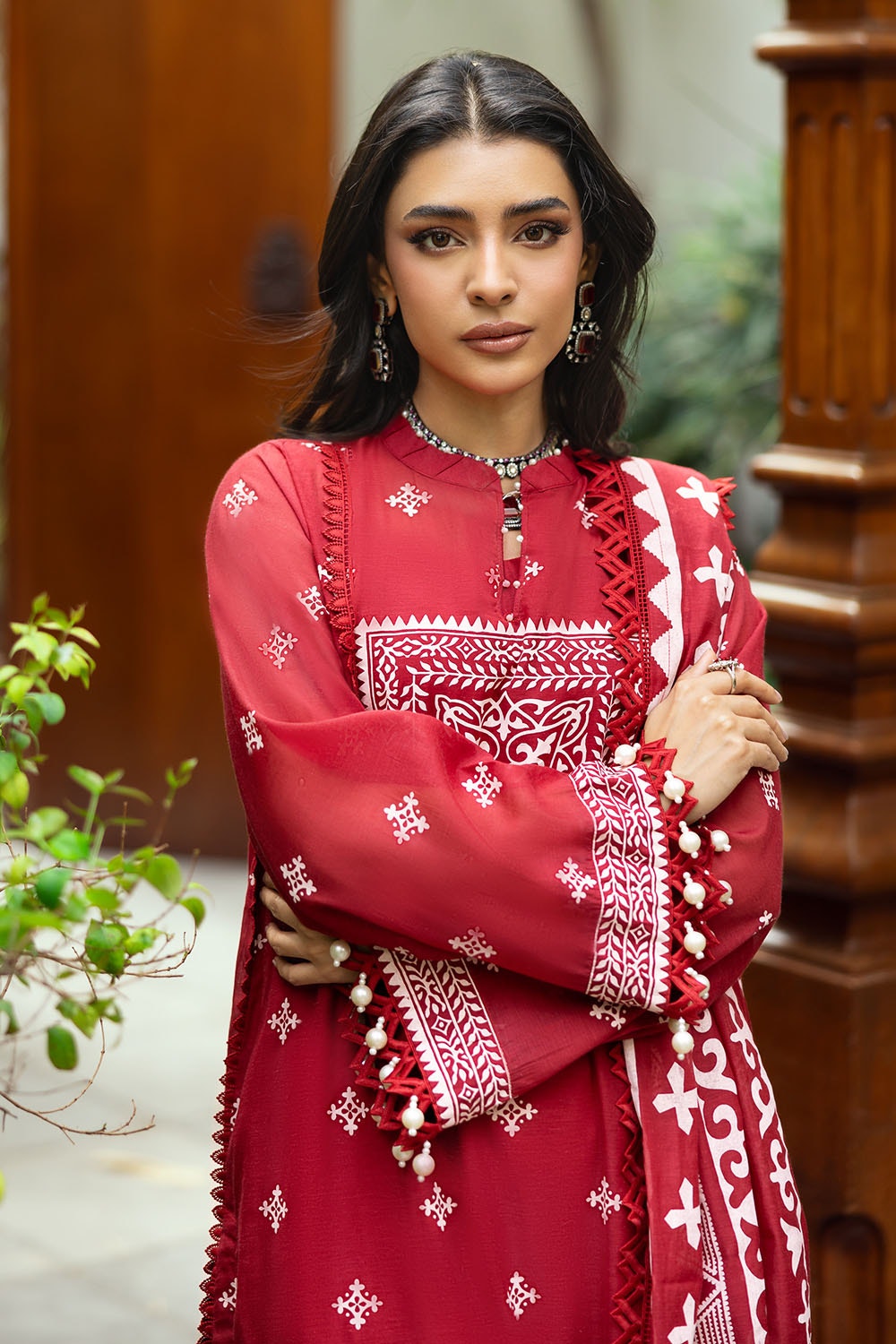 Gul Ahmed | Festive Capsule 25 | SP-52013 Custom Size Haute Red Lawn