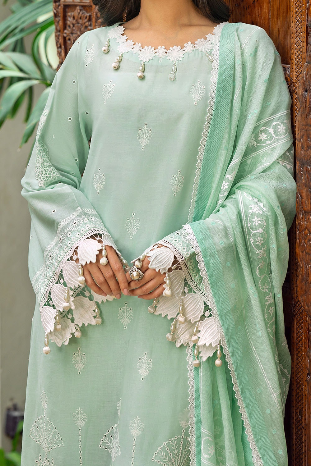 Gul Ahmed | Festive Capsule 25 | SP-52052 XL Light Ferozi Gray Lawn
