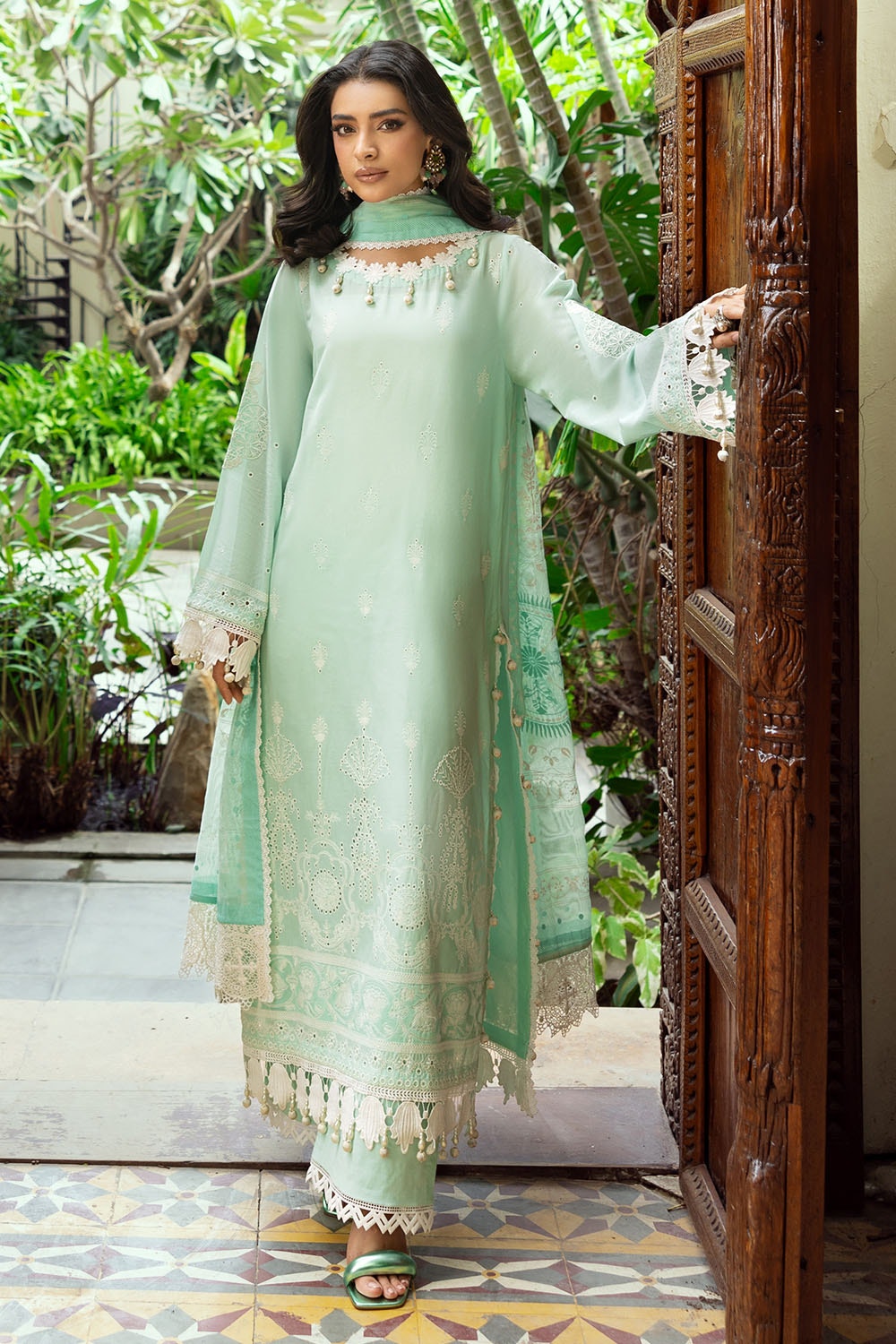 Gul Ahmed | Festive Capsule 25 | SP-52052 S Light Ferozi Gray Lawn