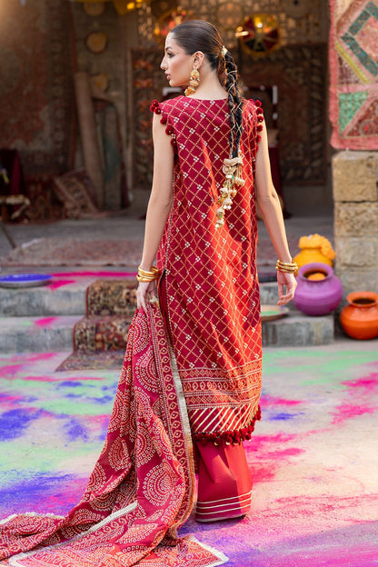 Gul Ahmed | Chunri Lawn 25 | CL-52138 B S Rust Lawn