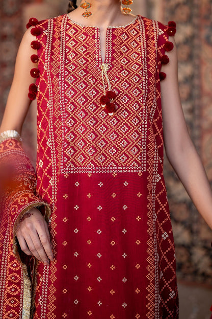 Gul Ahmed | Chunri Lawn 25 | CL-52138 B M Rust Lawn