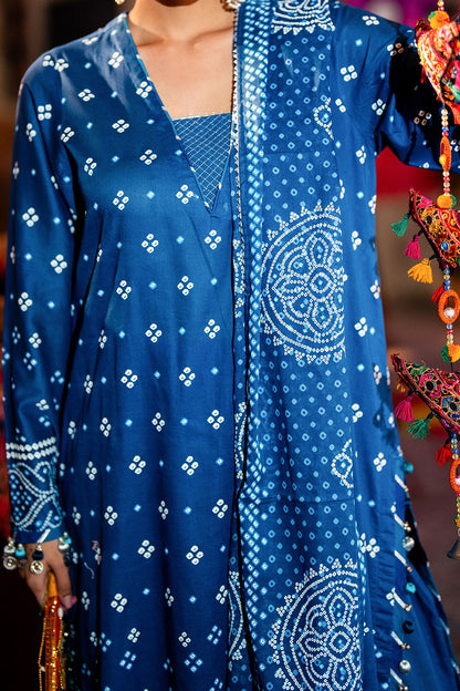 Gul Ahmed | Chunri Lawn 25 | CL-52171 B M Navy Blue Lawn