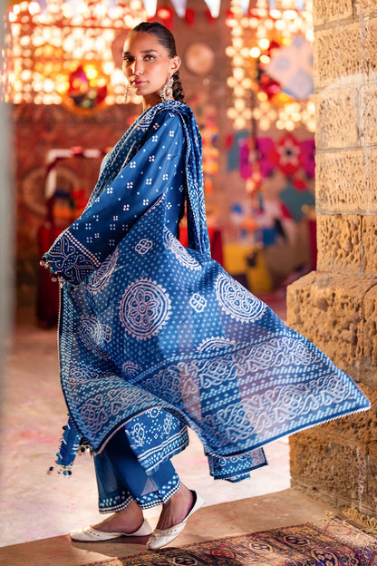 Gul Ahmed | Chunri Lawn 25 | CL-52171 B XL Navy Blue Lawn