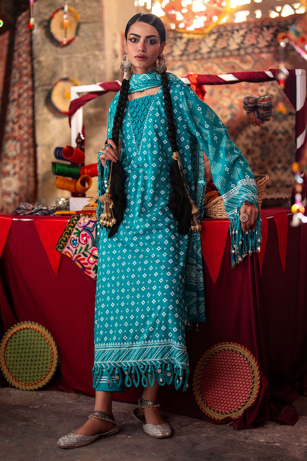 Gul Ahmed | Chunri Lawn 25 | CL-52178 B XL Ferozi Lawn