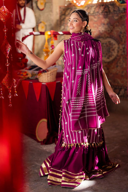 Gul Ahmed | Chunri Lawn 25 | CL-52185 A L Magenta Lawn