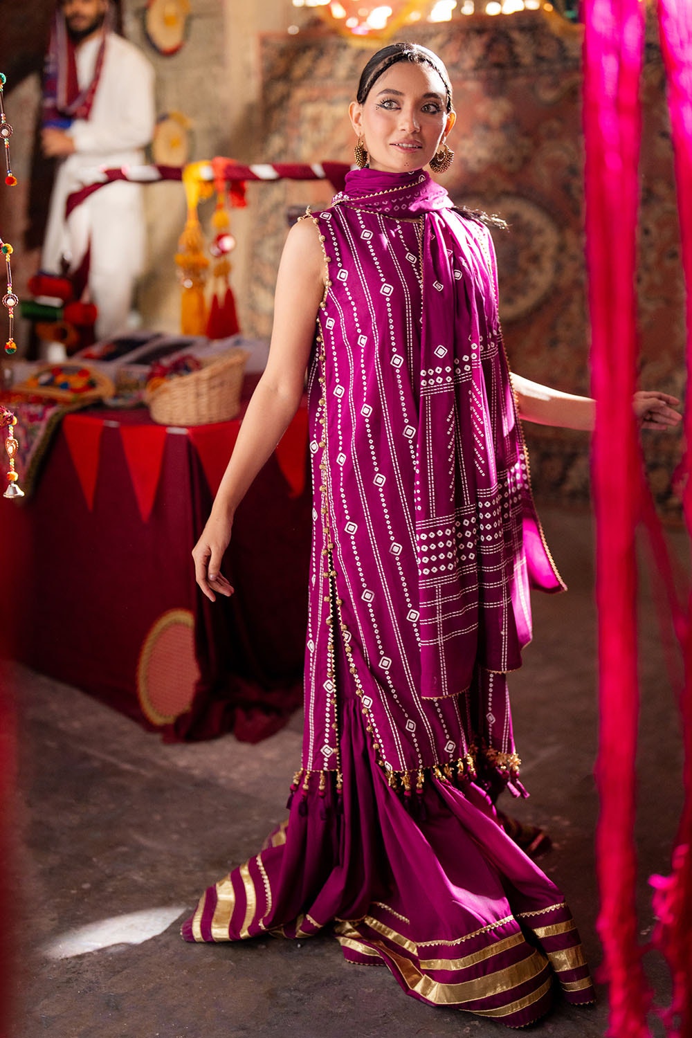 Gul Ahmed | Chunri Lawn 25 | CL-52185 A XL Magenta Lawn