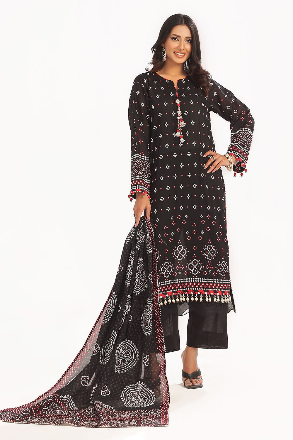 Gul Ahmed | Chunri Lawn 25 | CL-52171 A XS Black Lawn
