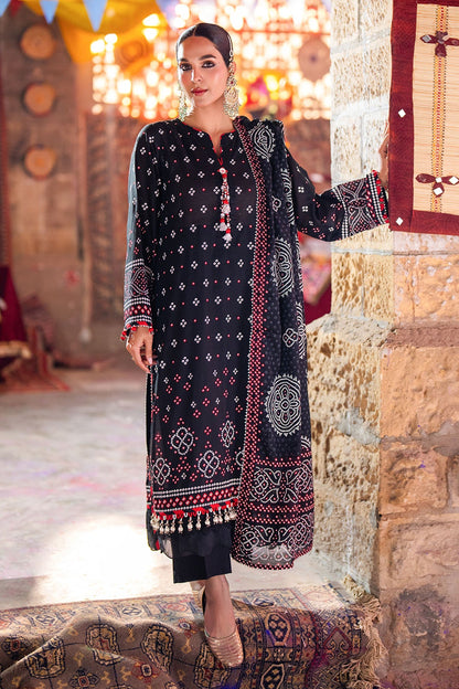 Gul Ahmed | Chunri Lawn 25 | CL-52171 A L Black Lawn