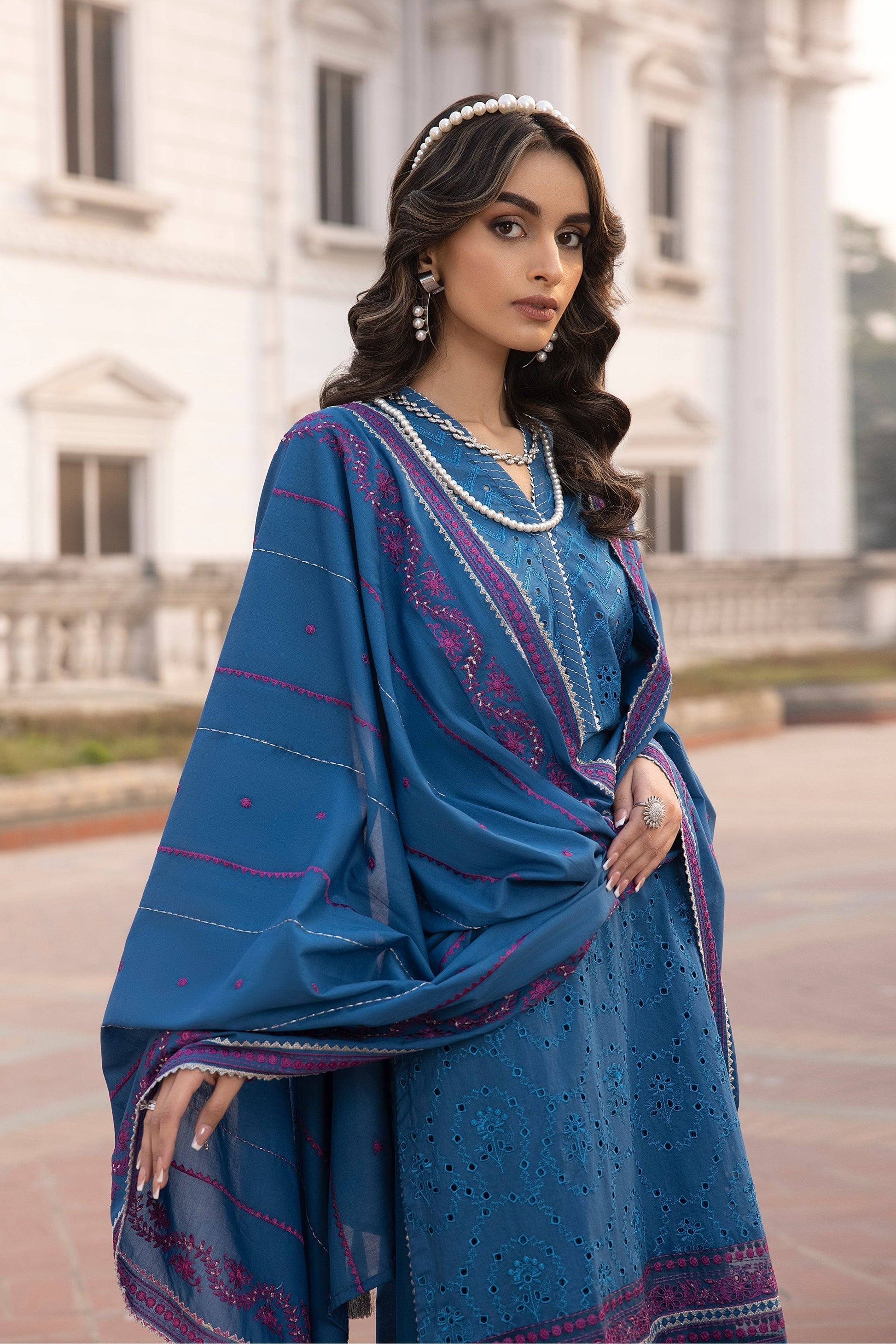 LSM | Spring Embroidered 24 | A-4 - Pakistani Designer Dress - by LSM | Type: Luxury - 100% Original at Saira Sultan