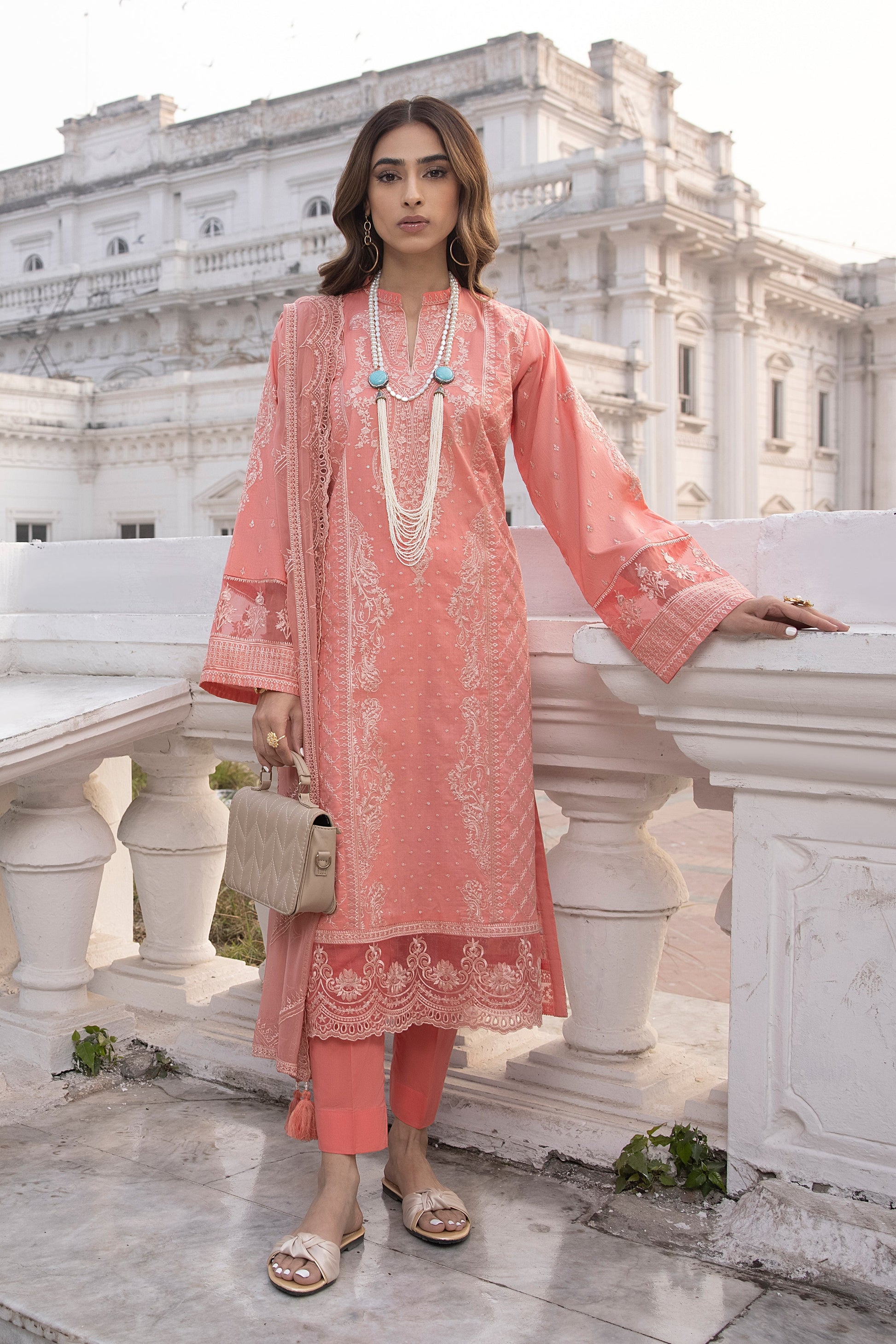 LSM | Spring Embroidered 24 | A-3 - Pakistani Designer Dress - by LSM | Type: Luxury - 100% Original at Saira Sultan