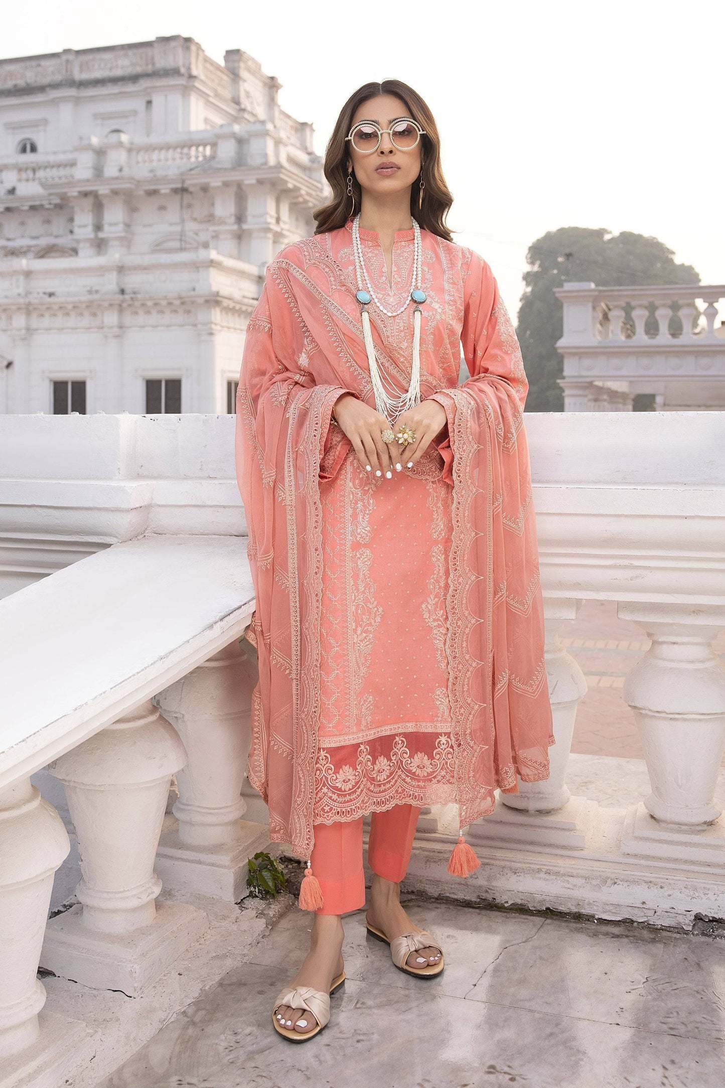 LSM | Spring Embroidered 24 | A-3 - Pakistani Designer Dress - by LSM | Type: Luxury - 100% Original at Saira Sultan
