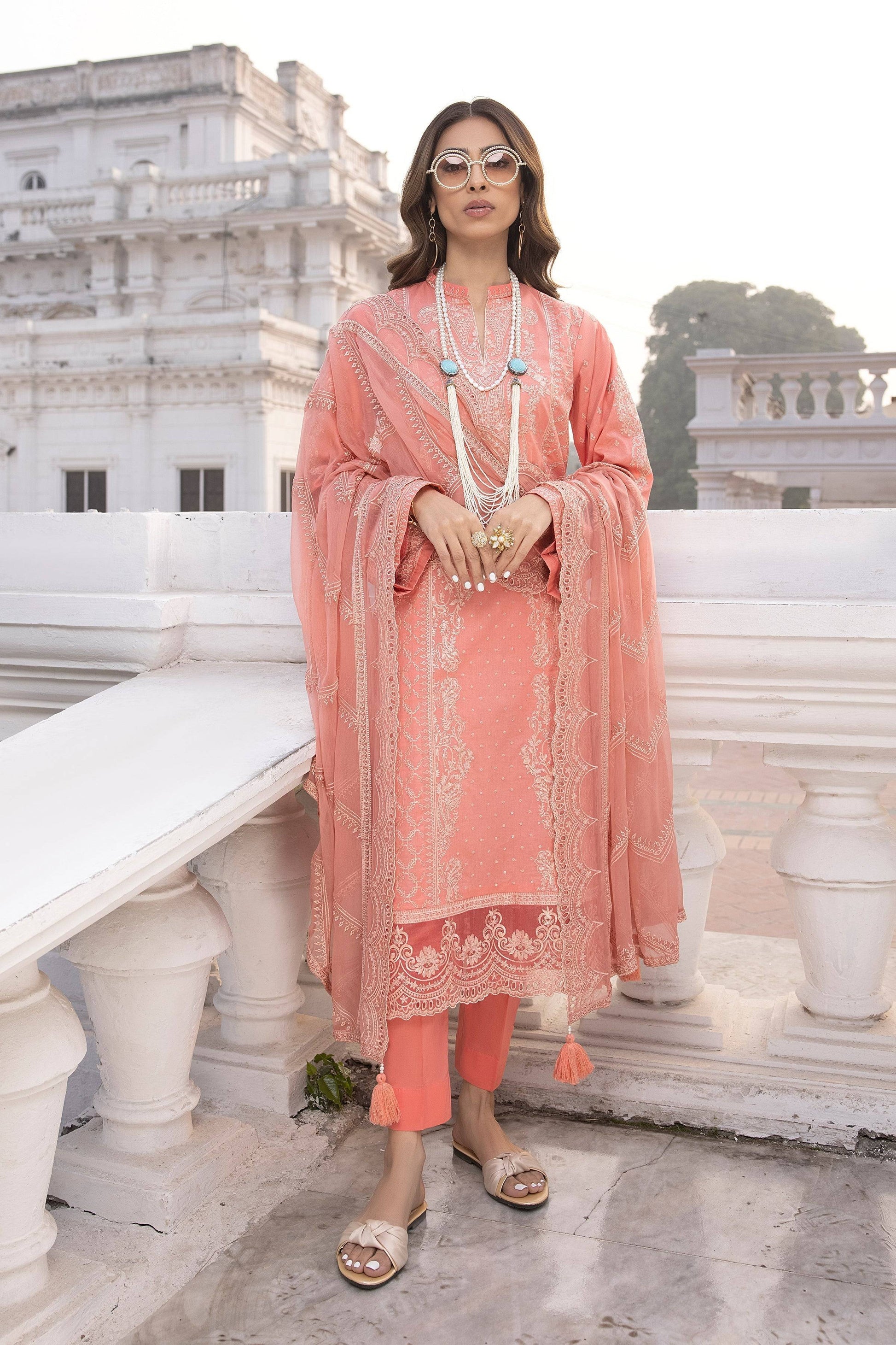 LSM | Spring Embroidered 24 | A-3 - Pakistani Designer Dress - by LSM | Type: Luxury - 100% Original at Saira Sultan