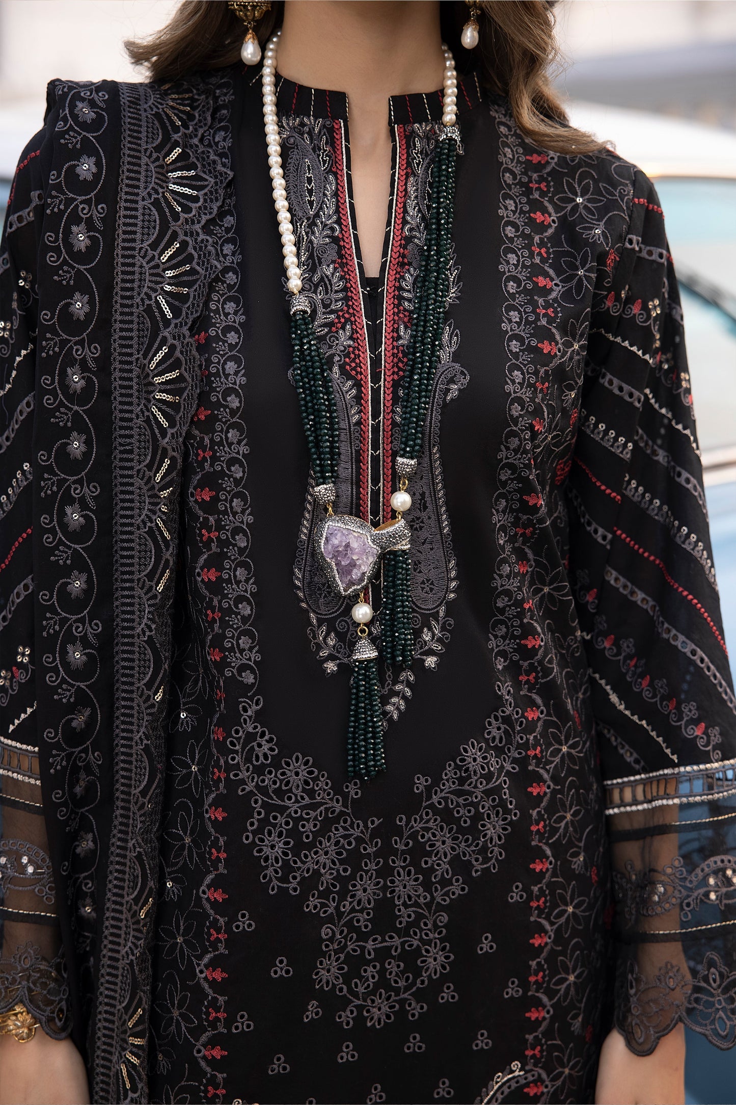 LSM | Spring Embroidered 24 | A-7 - Pakistani Designer Dress - by LSM | Type: Luxury - 100% Original at Saira Sultan