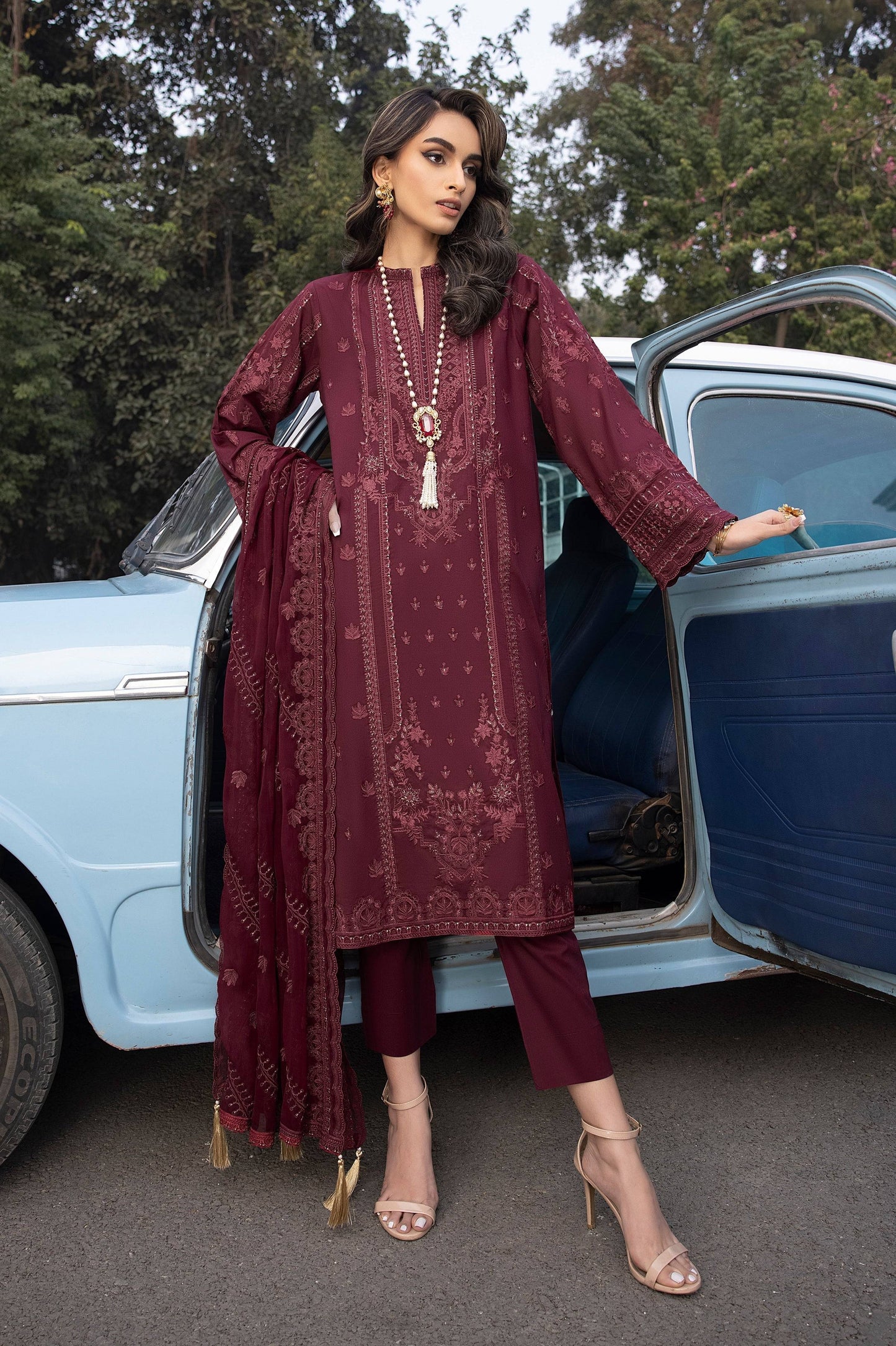 LSM | Spring Embroidered 24 | A-10 - Pakistani Designer Dress - by LSM | Type: Luxury - 100% Original at Saira Sultan