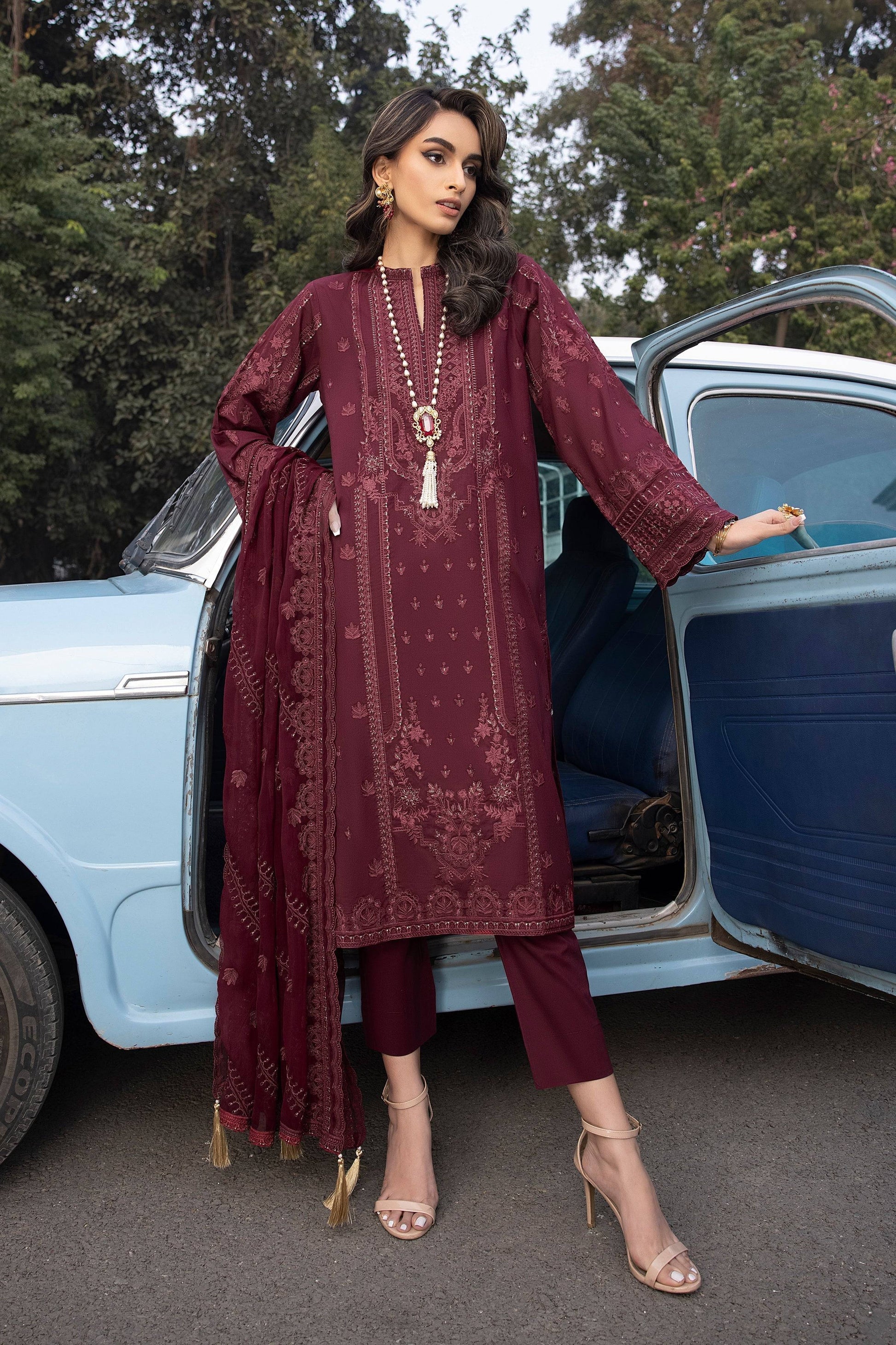 LSM | Spring Embroidered 24 | A-10 - Pakistani Designer Dress - by LSM | Type: Luxury - 100% Original at Saira Sultan