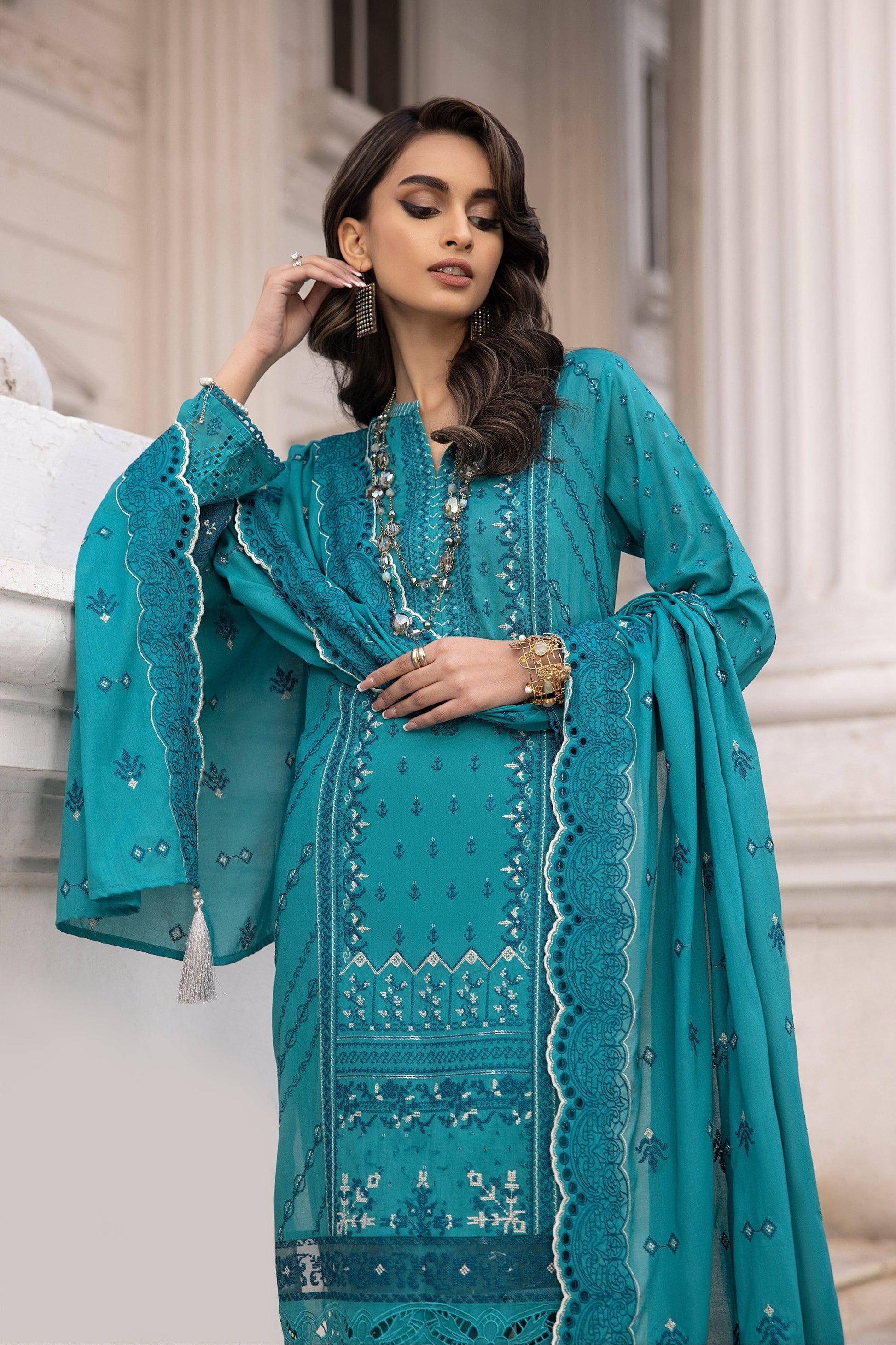 LSM | Spring Embroidered 24 | A-5 - Pakistani Designer Dress - by LSM | Type: Luxury - 100% Original at Saira Sultan
