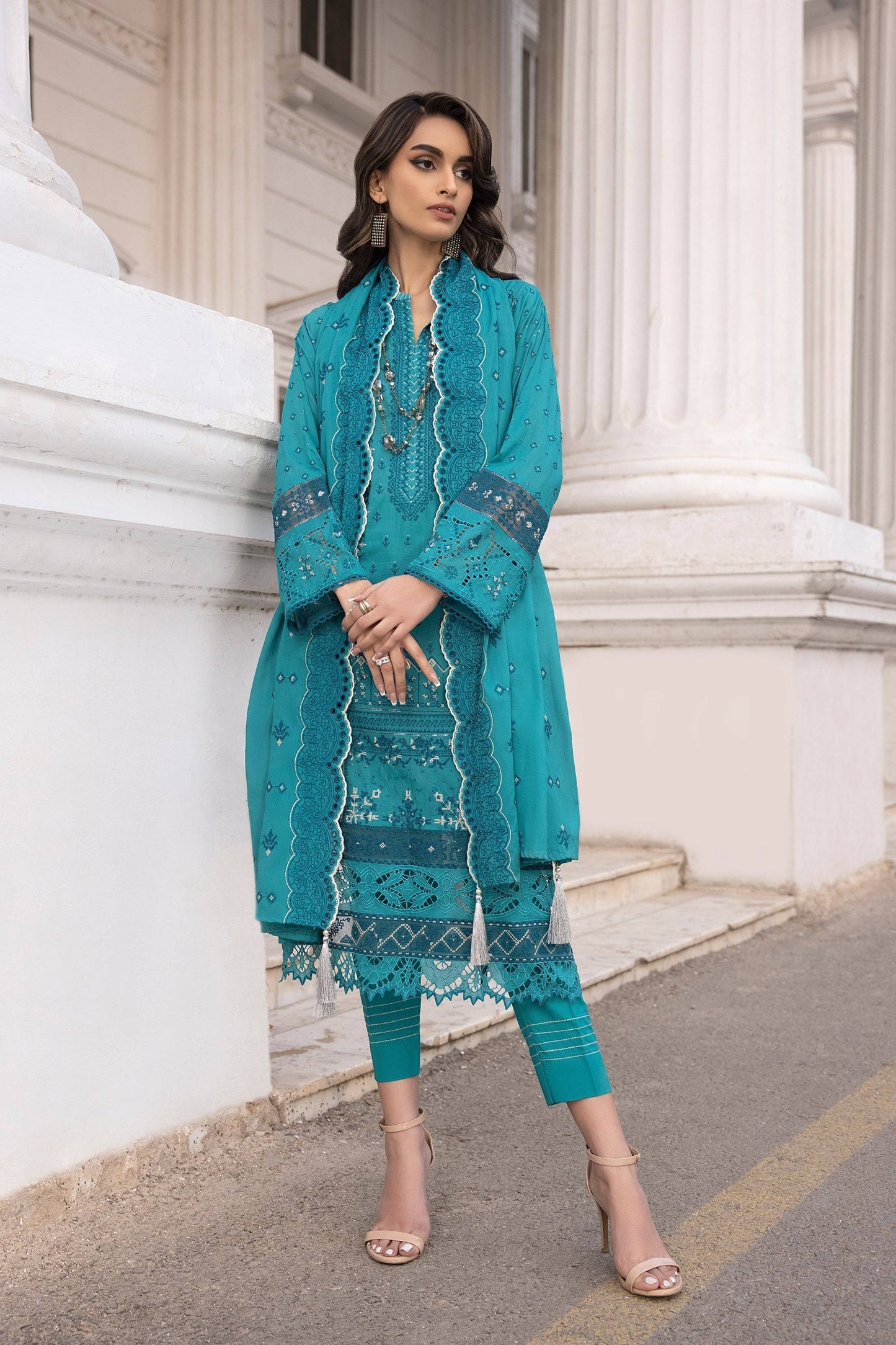 LSM | Spring Embroidered 24 | A-5 - Pakistani Designer Dress - by LSM | Type: Luxury - 100% Original at Saira Sultan