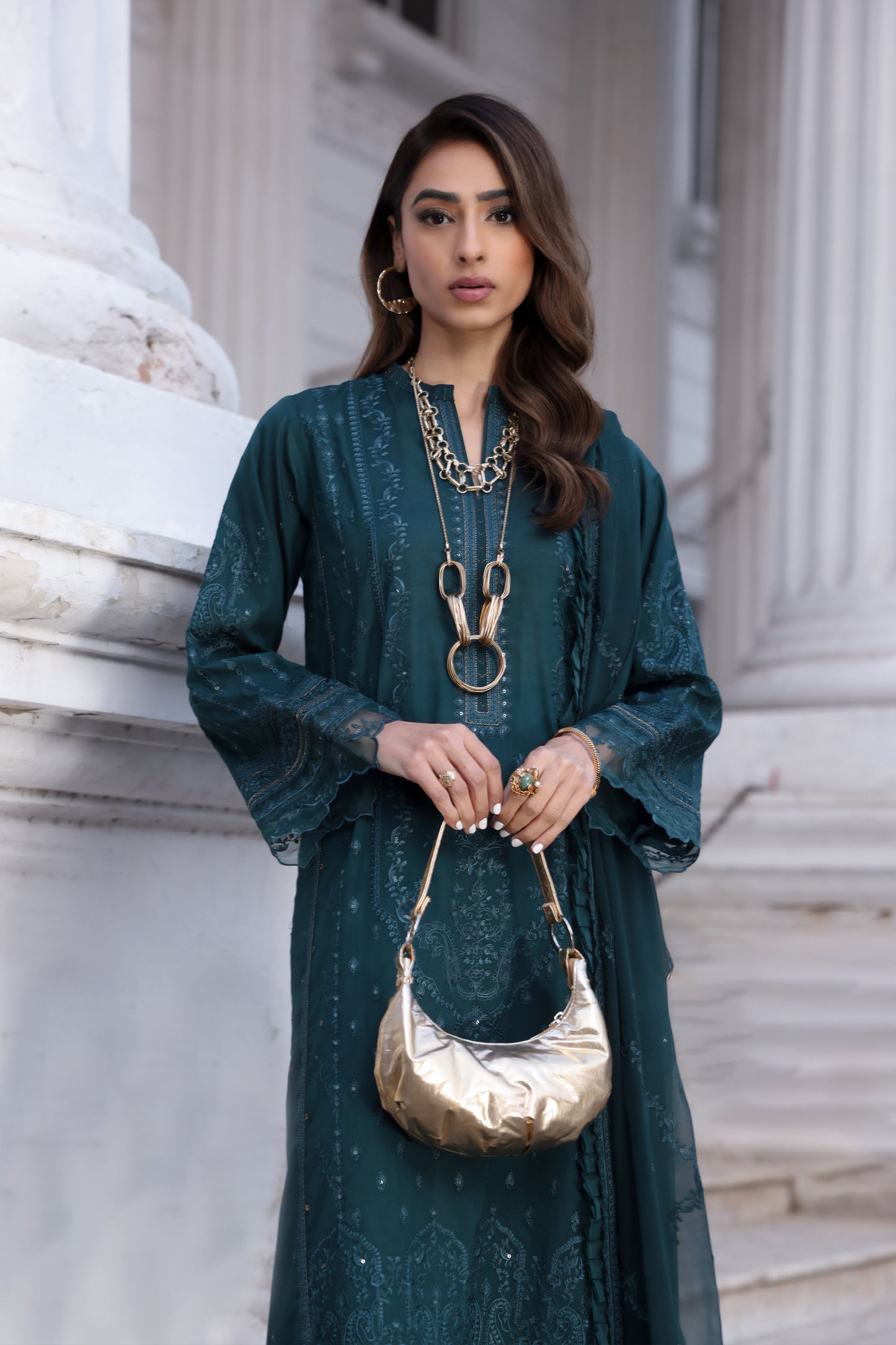 LSM | Spring Embroidered 24 | A-13 - Pakistani Designer Dress - by LSM | Type: Luxury - 100% Original at Saira Sultan