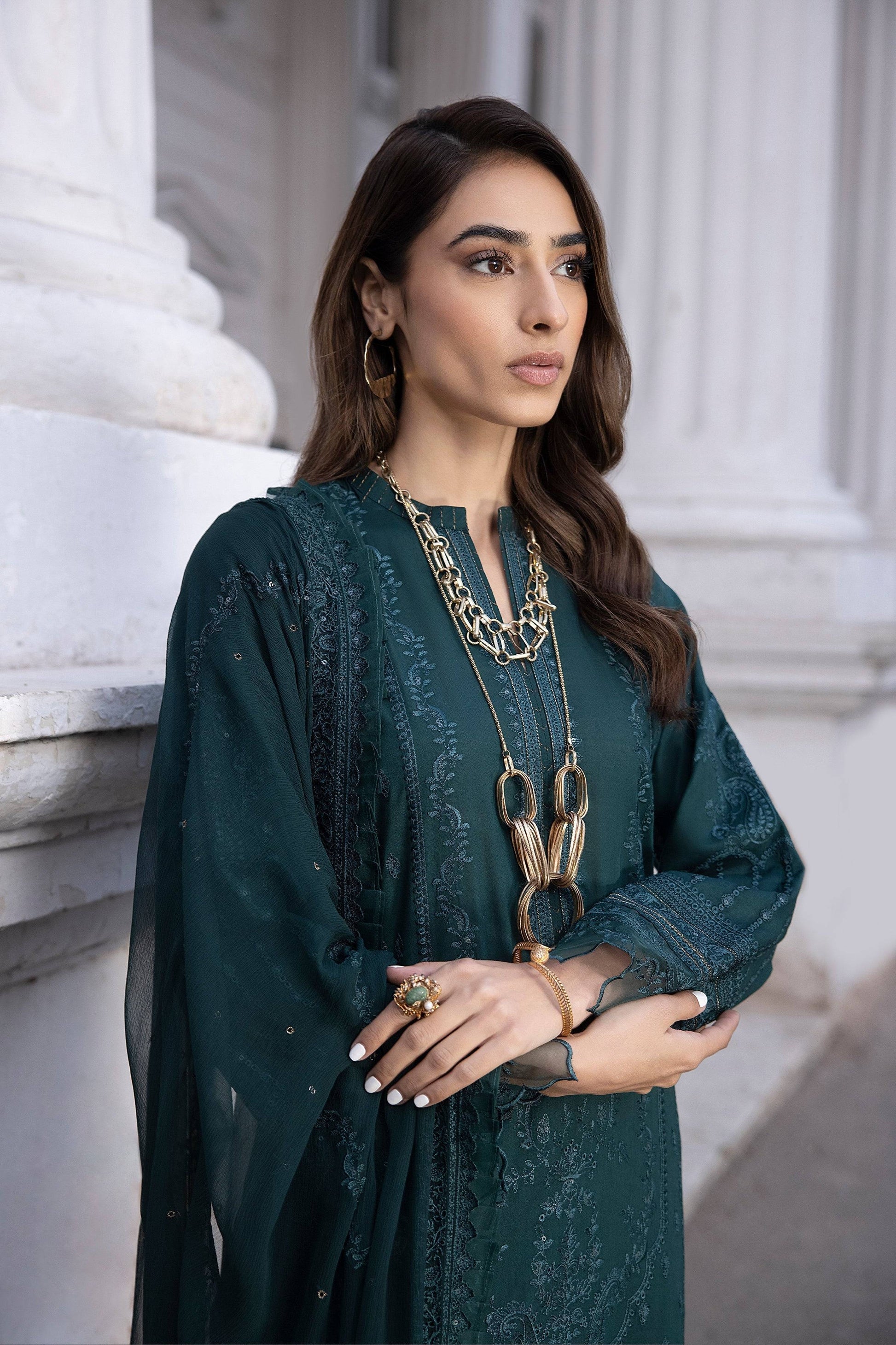LSM | Spring Embroidered 24 | A-13 - Pakistani Designer Dress - by LSM | Type: Luxury - 100% Original at Saira Sultan