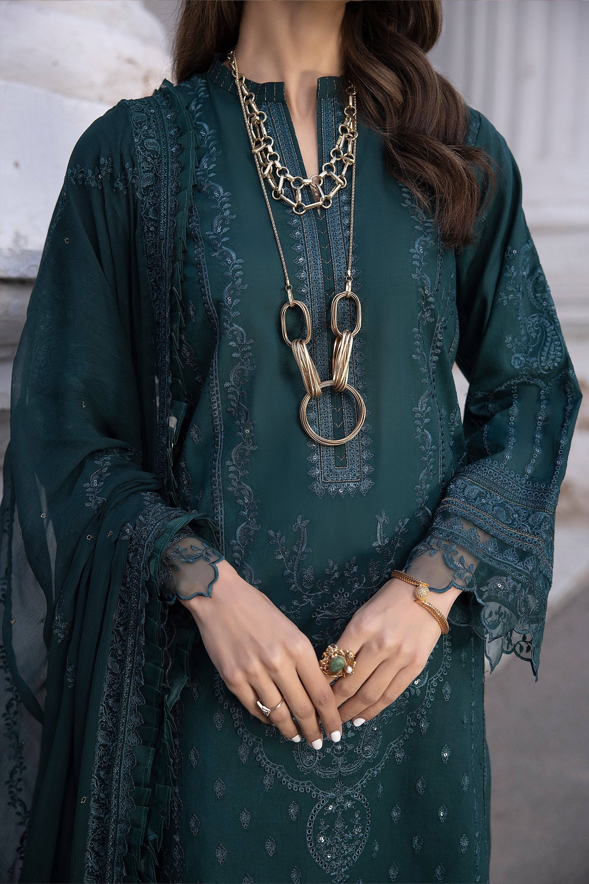LSM | Spring Embroidered 24 | A-13 - Pakistani Designer Dress - by LSM | Type: Luxury - 100% Original at Saira Sultan