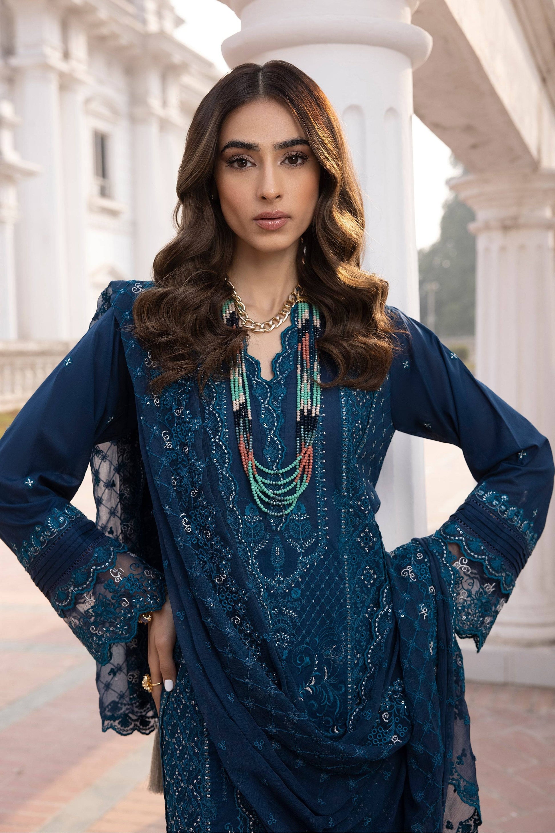 LSM | Spring Embroidered 24 | A-14 - Pakistani Designer Dress - by LSM | Type: Luxury - 100% Original at Saira Sultan