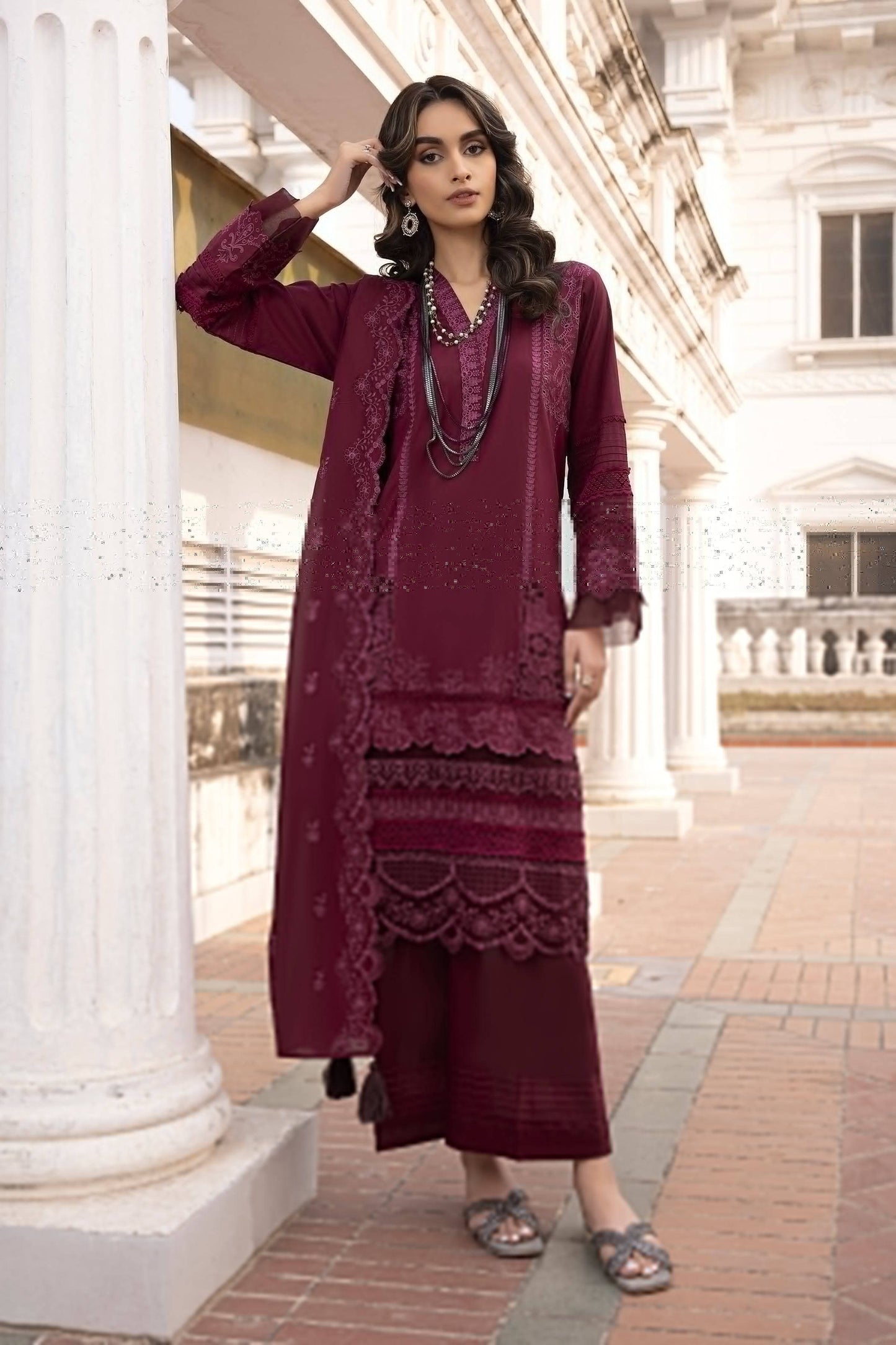 LSM | Spring Embroidered 24 | A-9 - Pakistani Designer Dress - by LSM | Type: Luxury - 100% Original at Saira Sultan