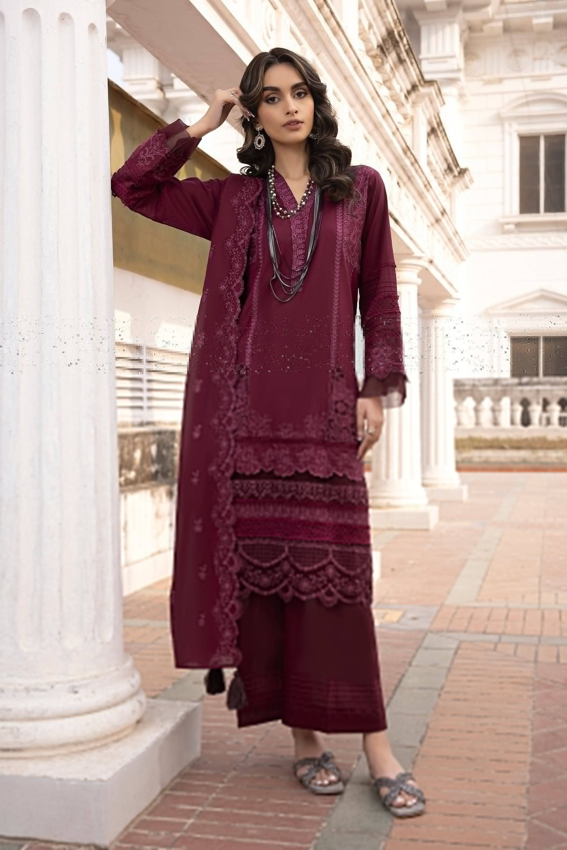 LSM | Spring Embroidered 24 | A-9 - Pakistani Designer Dress - by LSM | Type: Luxury - 100% Original at Saira Sultan