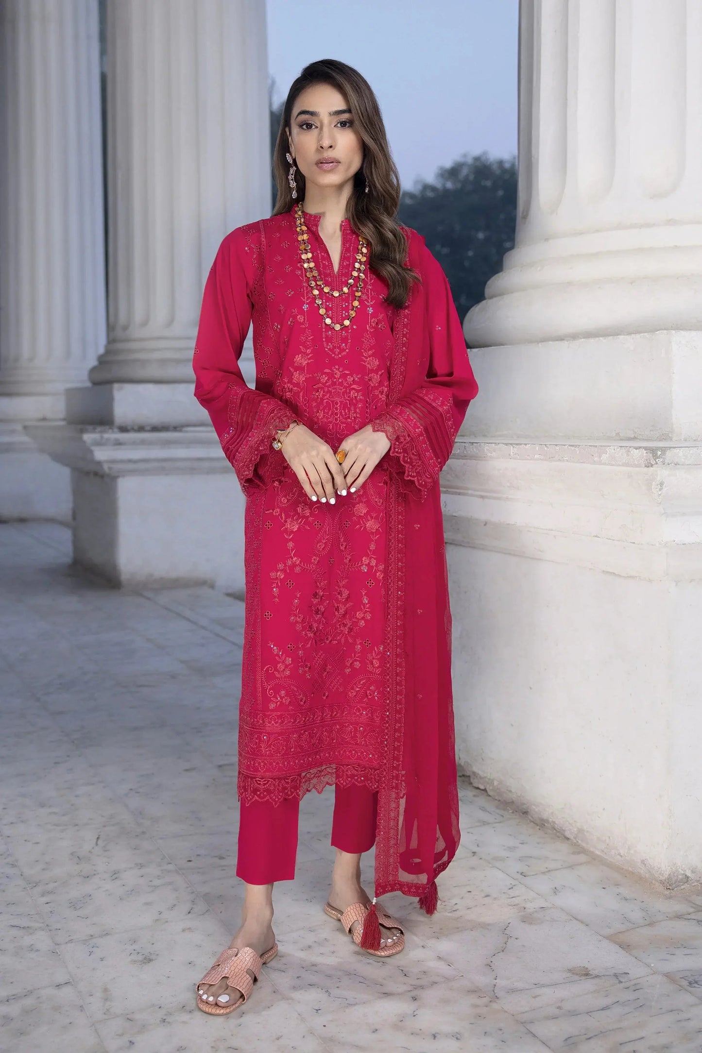 LSM | Spring Embroidered 24 | A-15 - Pakistani Designer Dress - by LSM | Type: Luxury - 100% Original at Saira Sultan