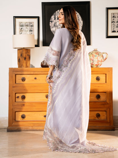 Izel | Mahveen Festive Lawn 25 | LAMIA S Lilac Lawn