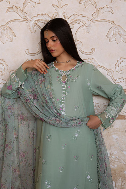 Cross Stitch | Eid Lawn Edit 25 | SAGE GRACE L Sage Green Lawn